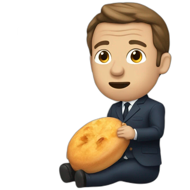 Macron qui mange du pain emoji