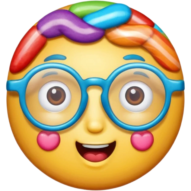 candy with face and glassess emoji