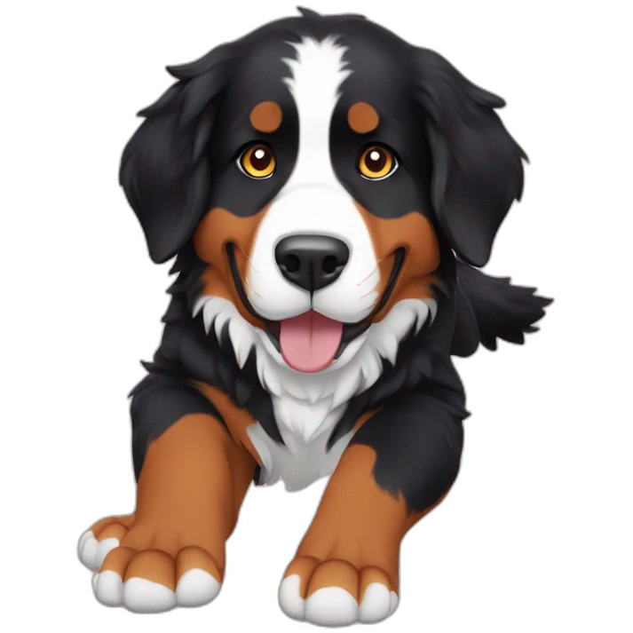 Bernese mountain dog give me five emoji