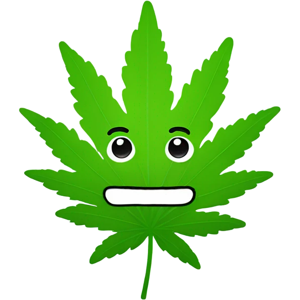 Cute marijuana leaf  emoji