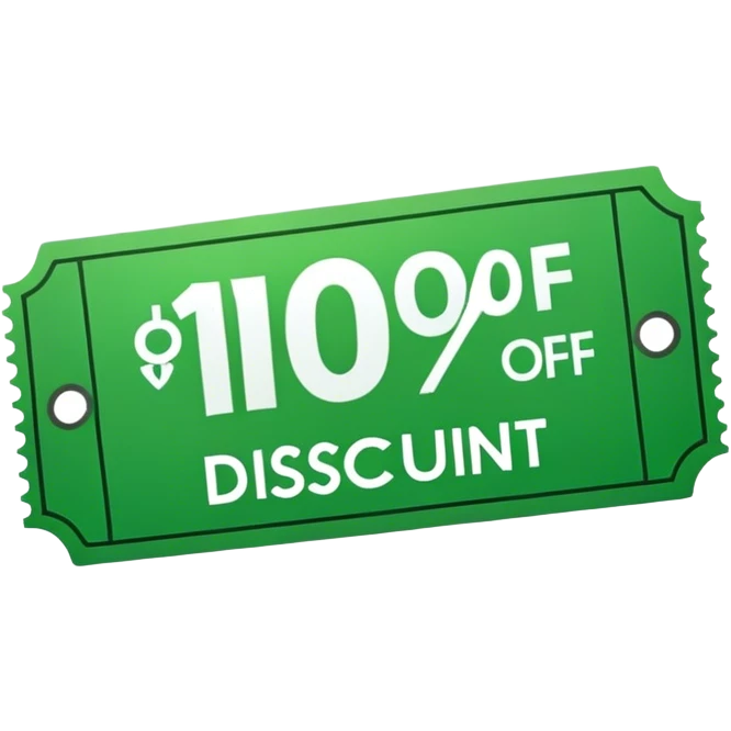 10% off discount green ticket  emoji