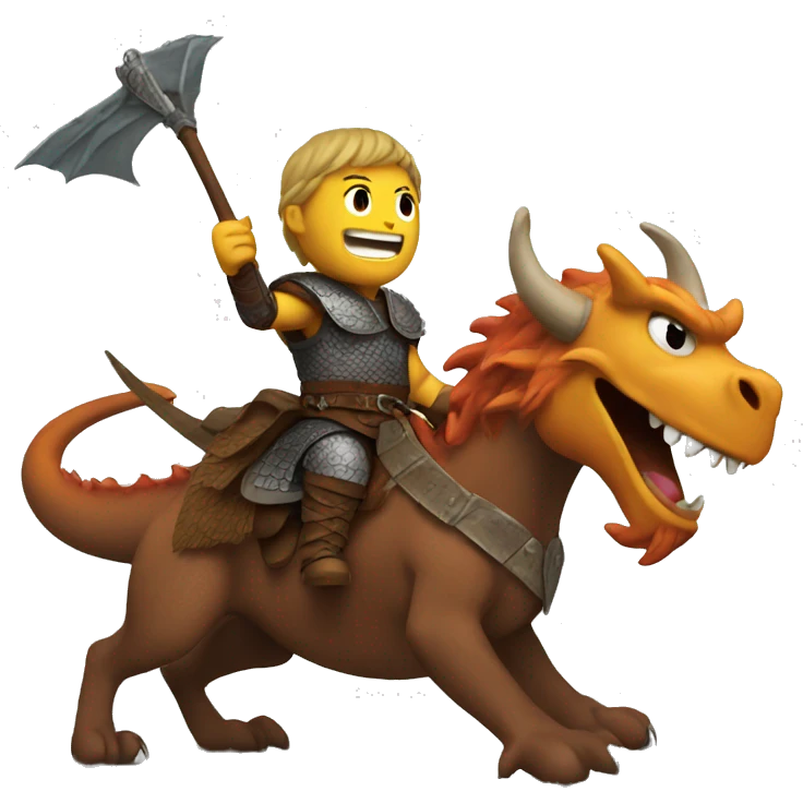 Viking riding a dragon emoji