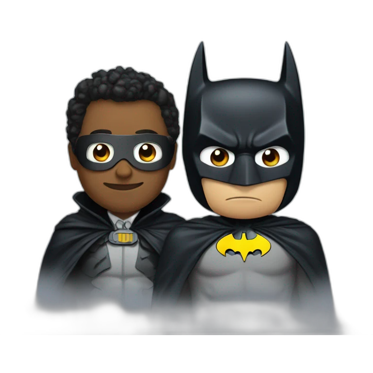 A mix of a Batman and a penguin emoji