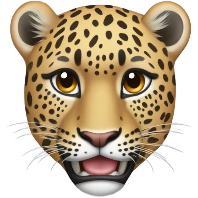 Leopardo con moño coquette emoji