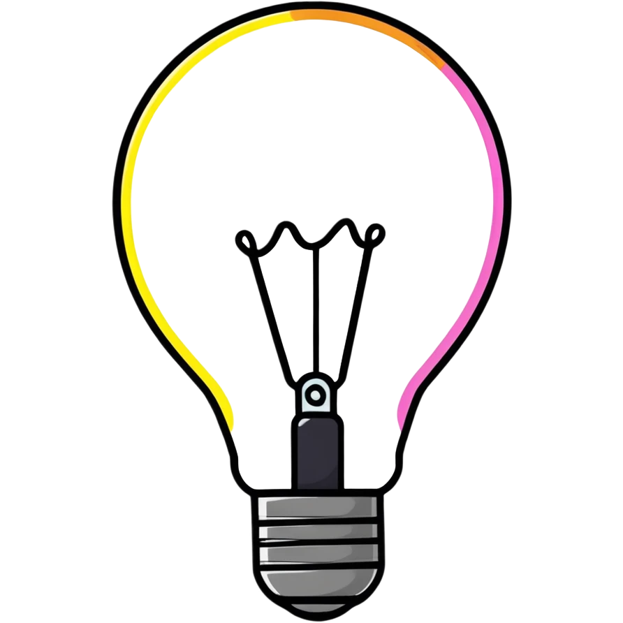 colorful LED light bulb emoji