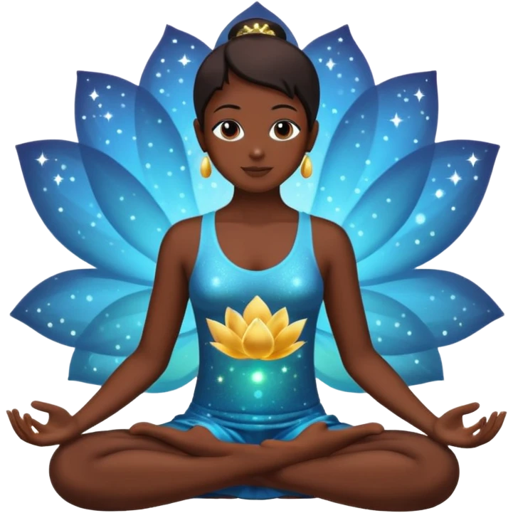 silhouette in lotus pose with sparkles emoji