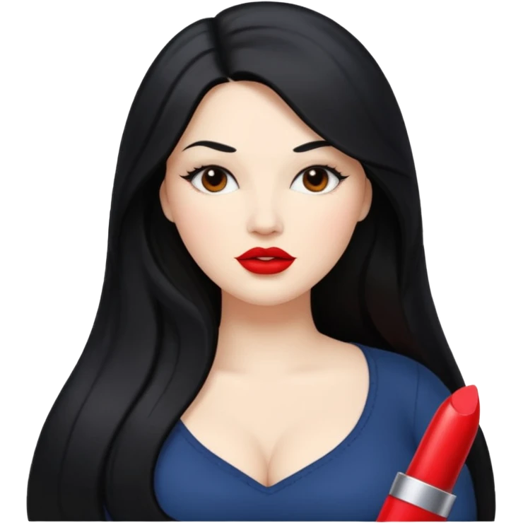 Curvy white woman with long back hair masturbating  emoji