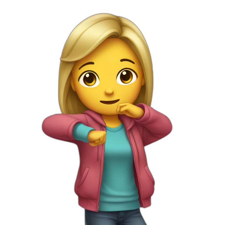 fille qui fait un dab emoji