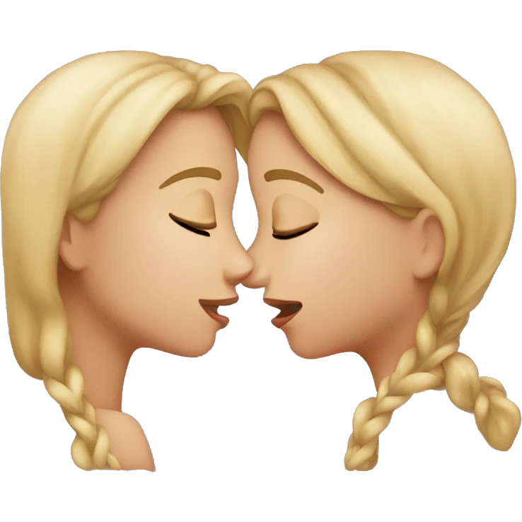 girls kissing each other emoji