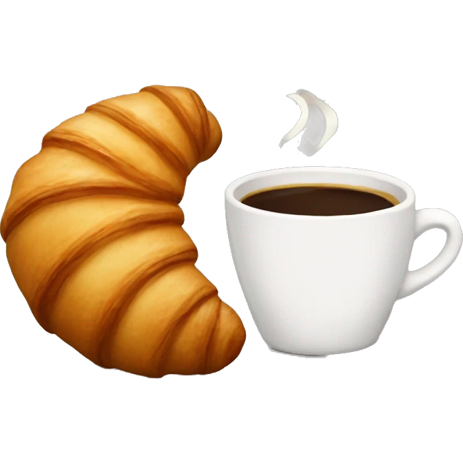 Croissant and coffee emoji