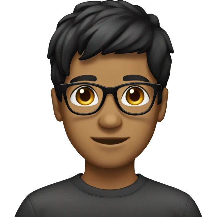 tan skin boy with glasses and black straight hair  emoji