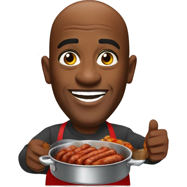 Ainsley Harriott cooking sausage casserole emoji