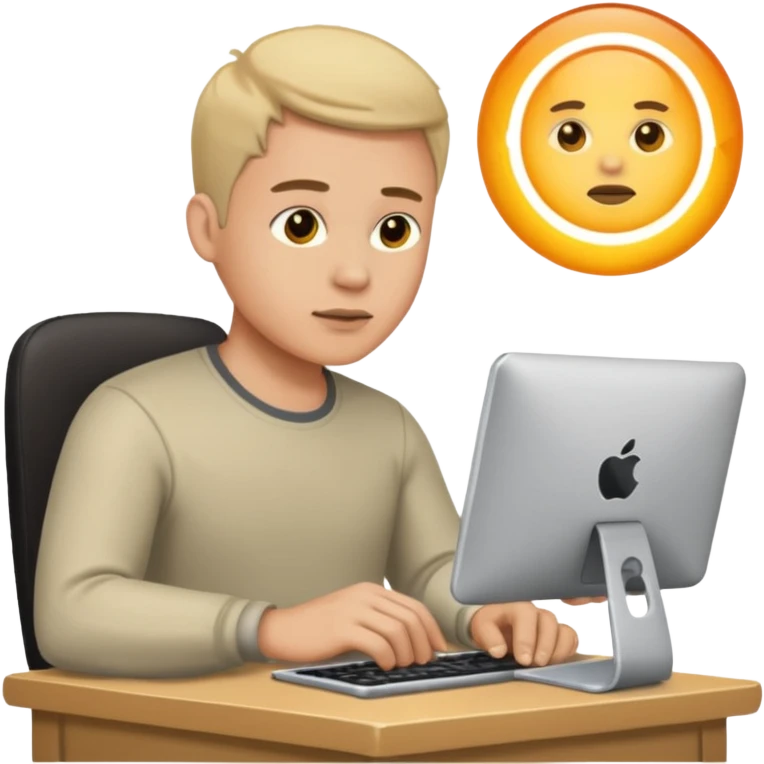 someone working on his pc emoji