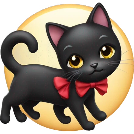 black cat with bow emoji