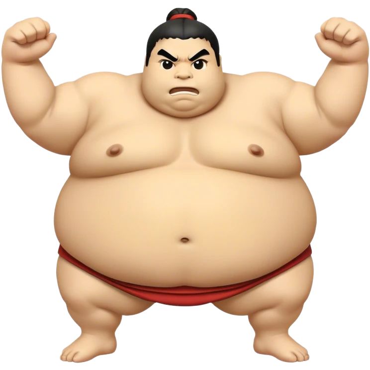 Cinematic Realistic Sumo Wrestling Emoji, depicted as an intense sumo match featuring powerful wrestlers in traditional mawashi, rendered with rich textures and dynamic dramatic lighting that captures the raw intensity of the sport. emoji