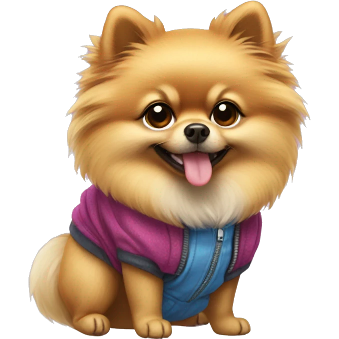 pomeranian dog with clothes on emoji