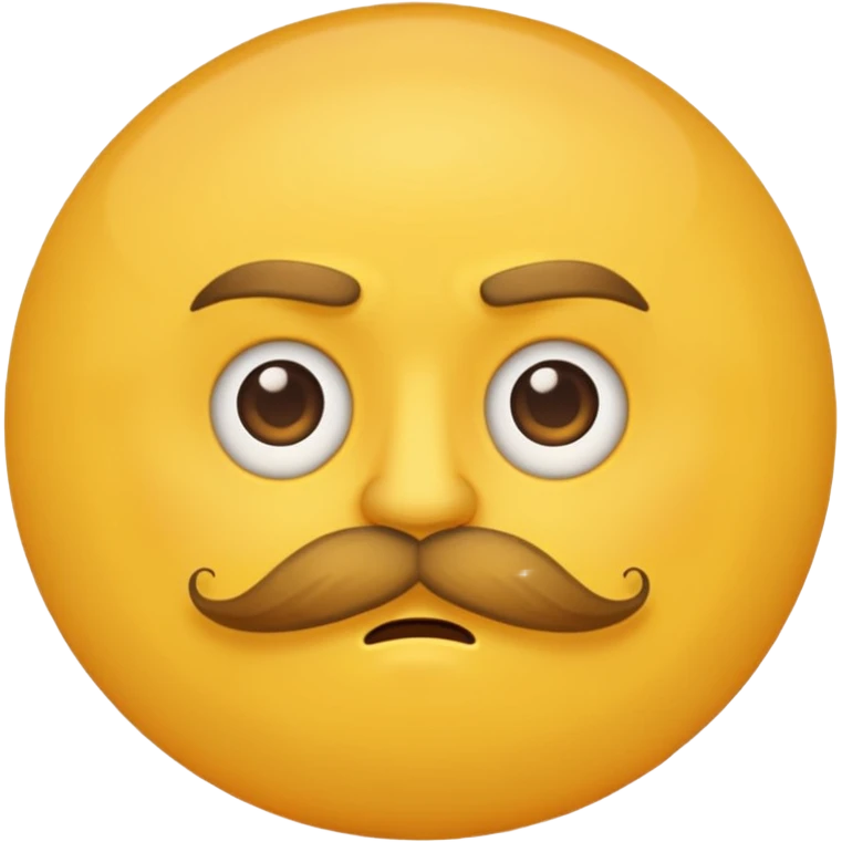 sun with mustache with no smile emoji
