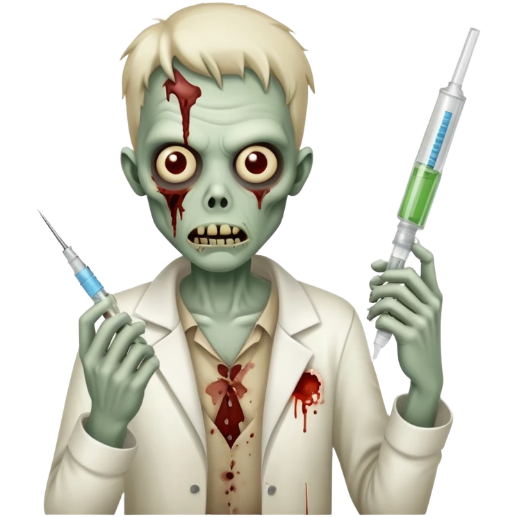 Zombi with syringe emoji
