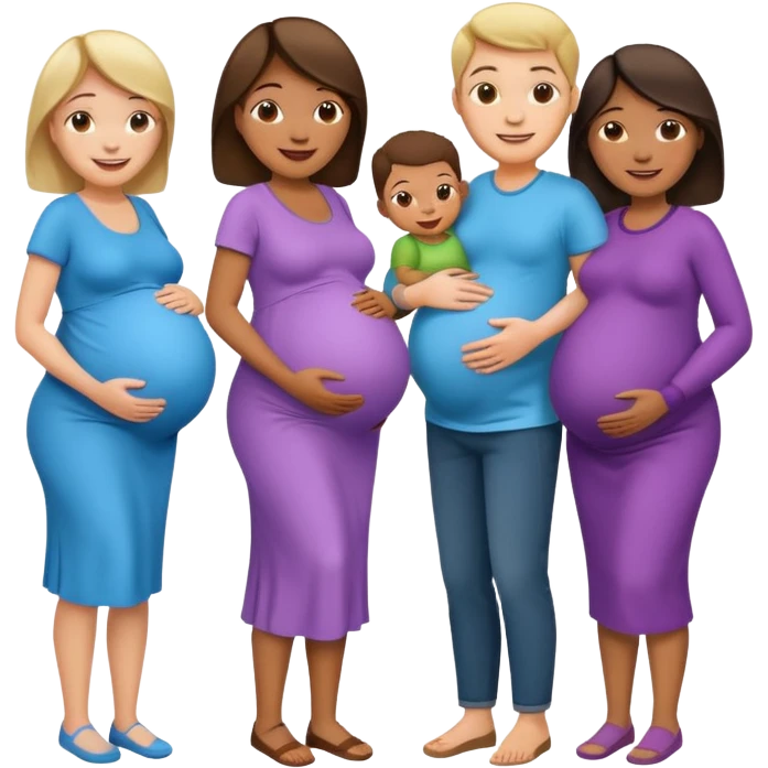 a group of pregnant men and women emoji