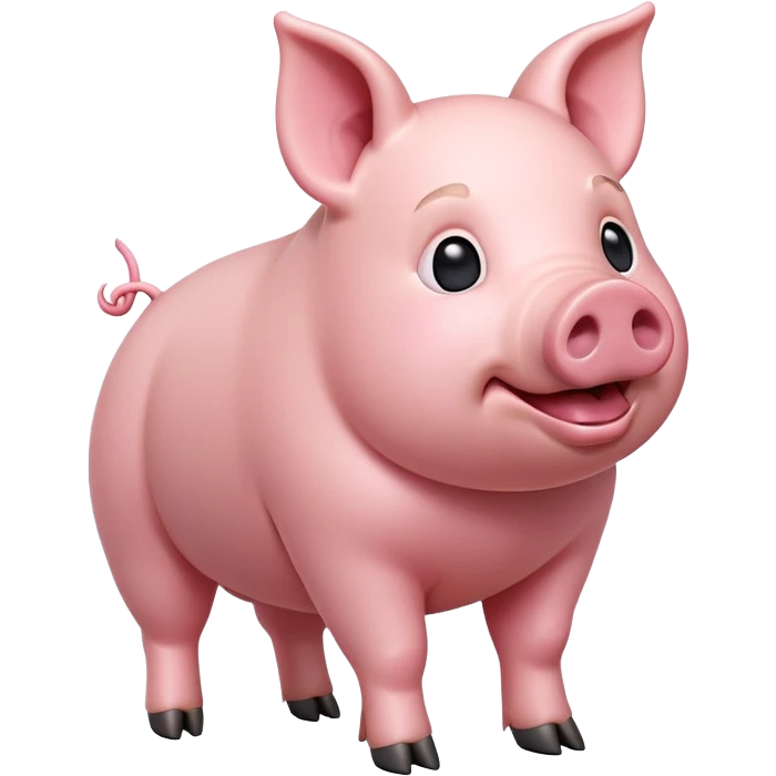 cinematic-[realistic pig]-realistic-full-body-standing-emoji,-tail-flicking-lazily,-head-tilted-dramatically,-sleek-[pink]-skin,-simplified-yet-realistic-focused-features,-highly-detailed,-glowing-with-an-almost-sarcastic-glow emoji