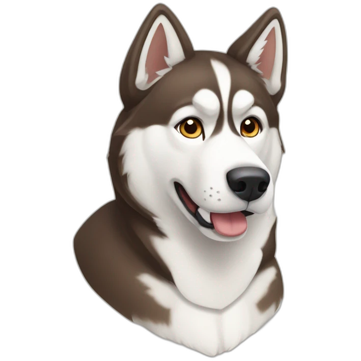 Brown and white Husky siberiano emoji