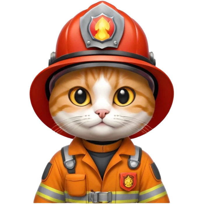 Cat in firefighter suit emoji