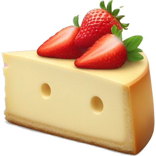 cheese cake with strawberry emoji