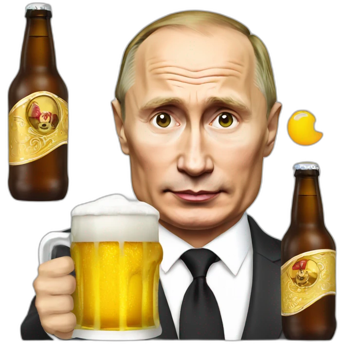 Vladimir putin drink a beer emoji