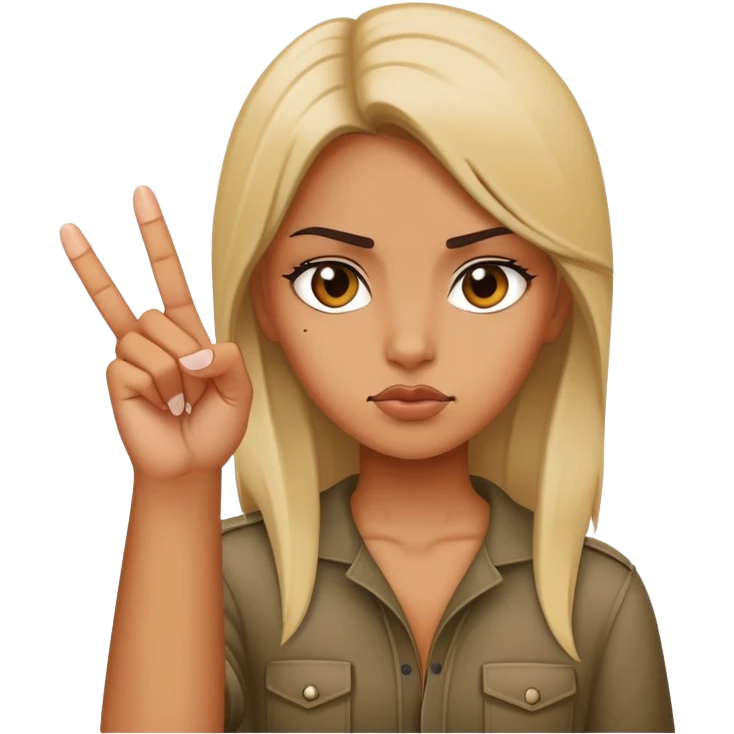 Girl holding middle finger emoji