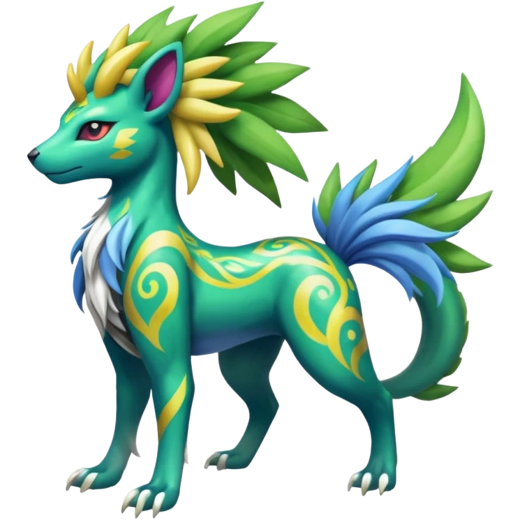 Tribal Colorful Fruity Gay Manectric-Skiddo-Suicune-Virizion-Zygarde-fusion-hybrid-creature  emoji