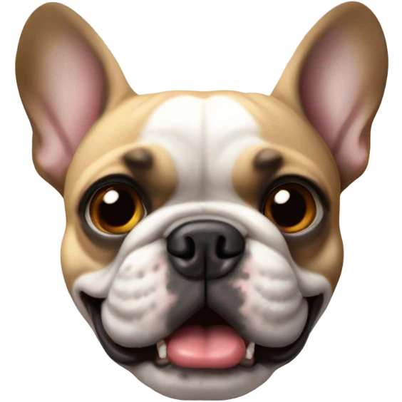 French bulldog with a snaggletootg emoji