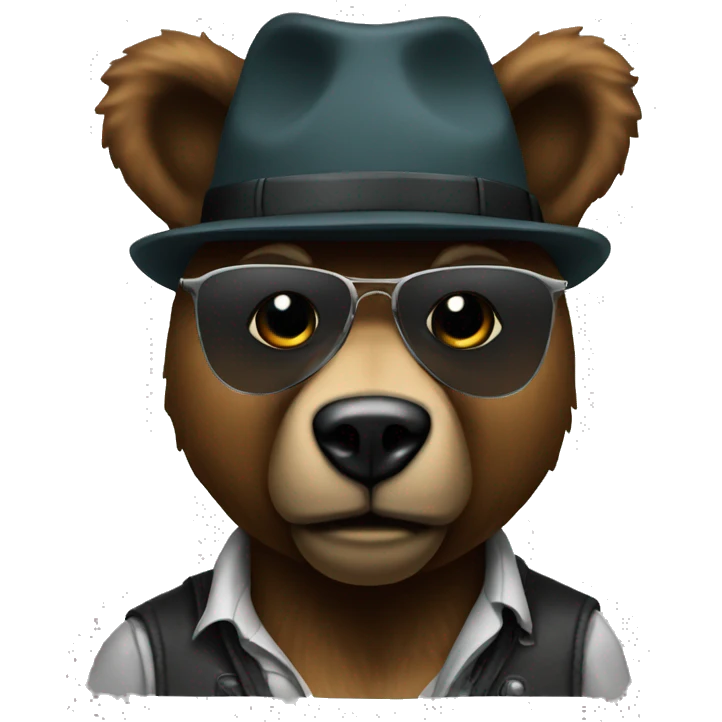 Gangster bear emoji