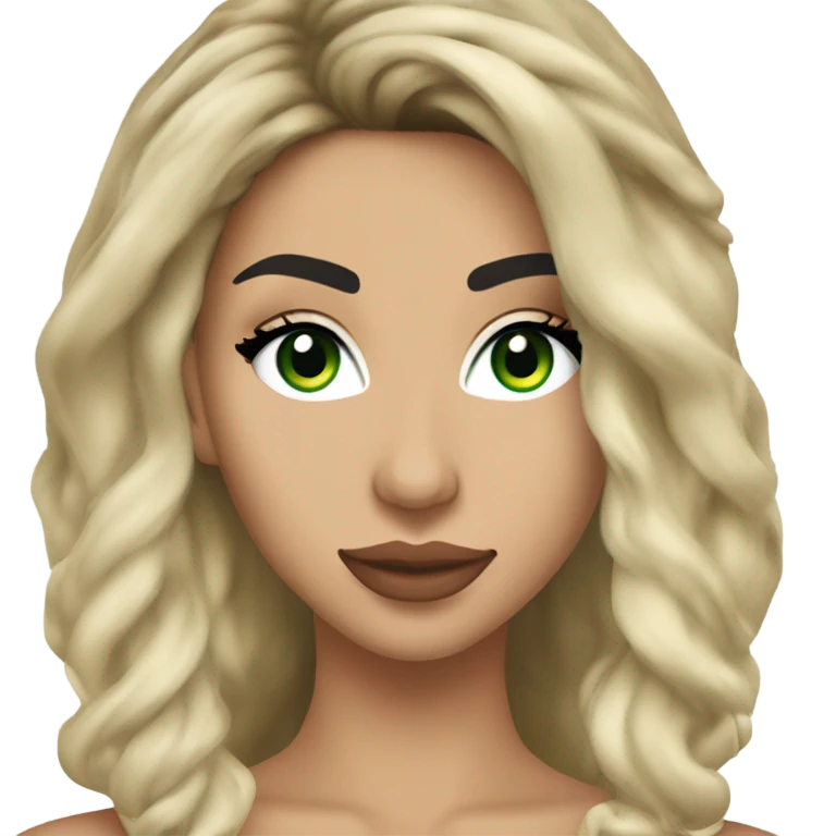 chantel jeffries blonde hair green eyes headshot shoulders emoji