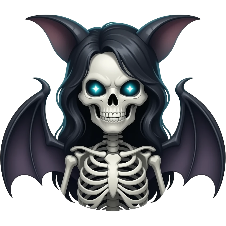 Angry celestial skeletal bat goddess. emoji