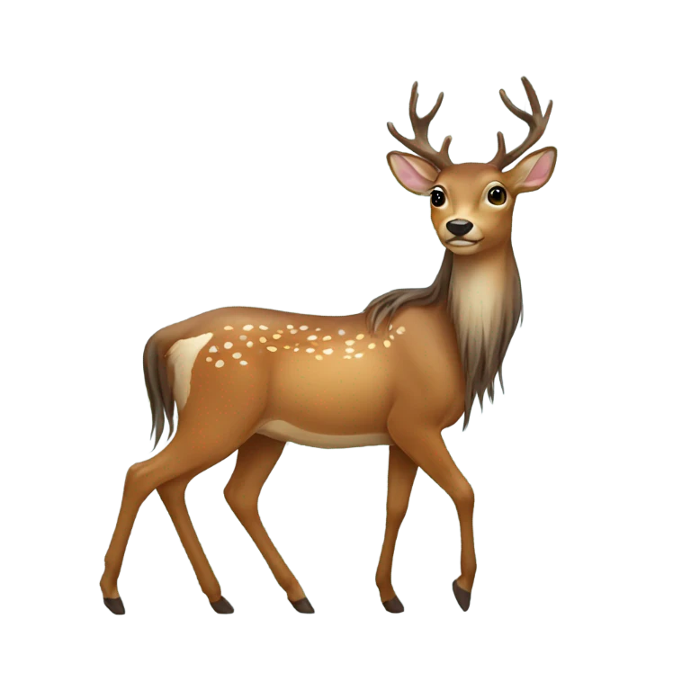 Deer with head of a girl with long hair emoji