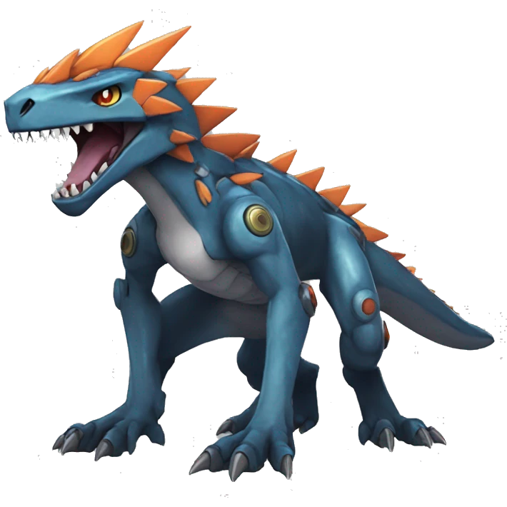  Cool Edgy Digimon-Fakemon-Rex with edgy markings full body emoji