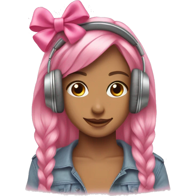 Pink bow on headphones ￼ emoji