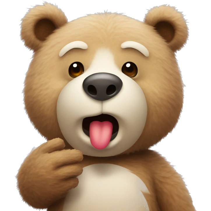 Fuzzy bear blowing kisses  emoji