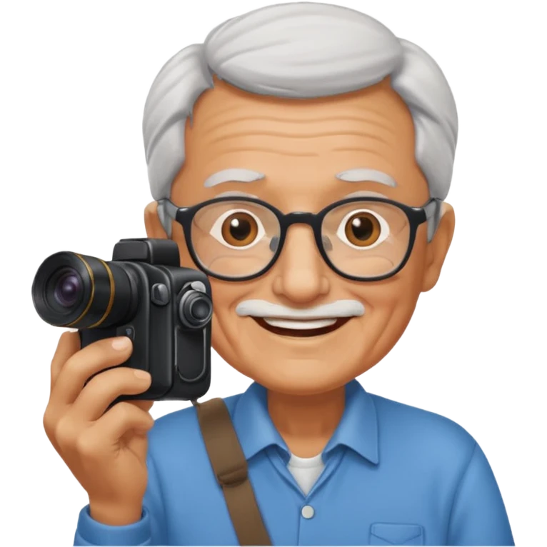 cameraman hold a camera, elderly emoji