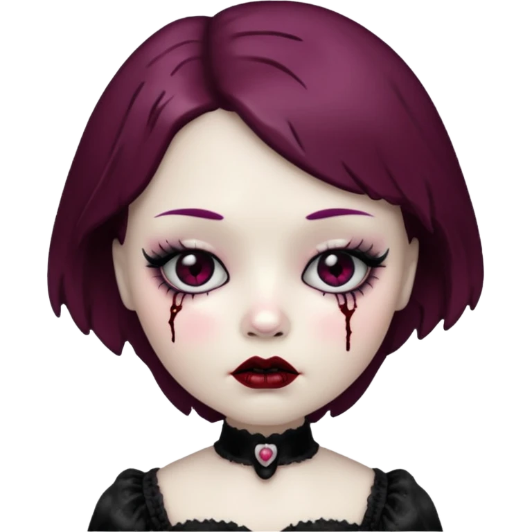 Glitter sweet horror doll emoji