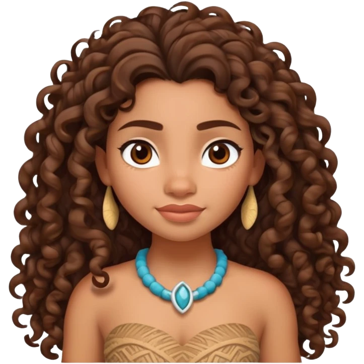 Moana Polynesian princess with curly hair emoji