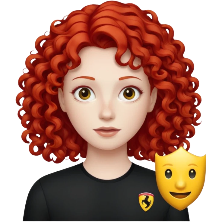 curly ferrari red hair emoji