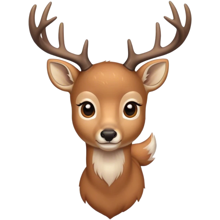 white tail deer with small antlers emoji