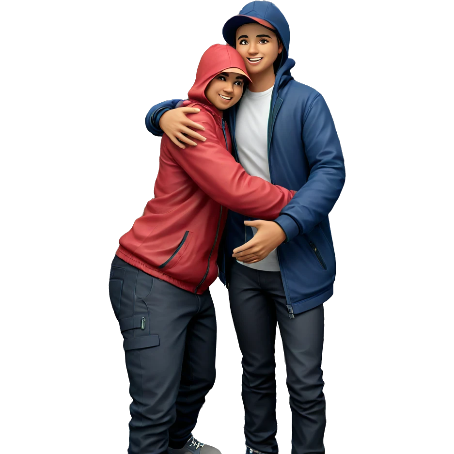 boys enjoying nature together emoji