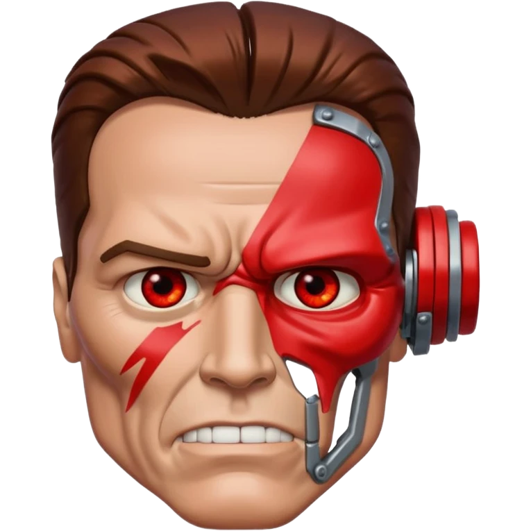 half face metal Terminator Arnold Schwarzenegger Red eyed  emoji