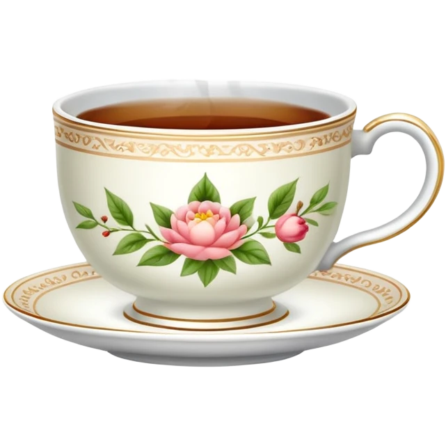 teacup with tea and steam emoji