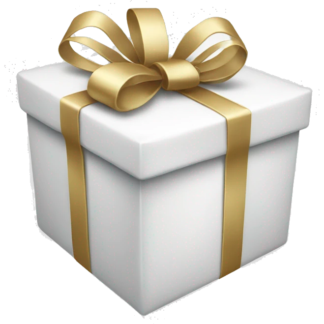 White Present with white bow emoji