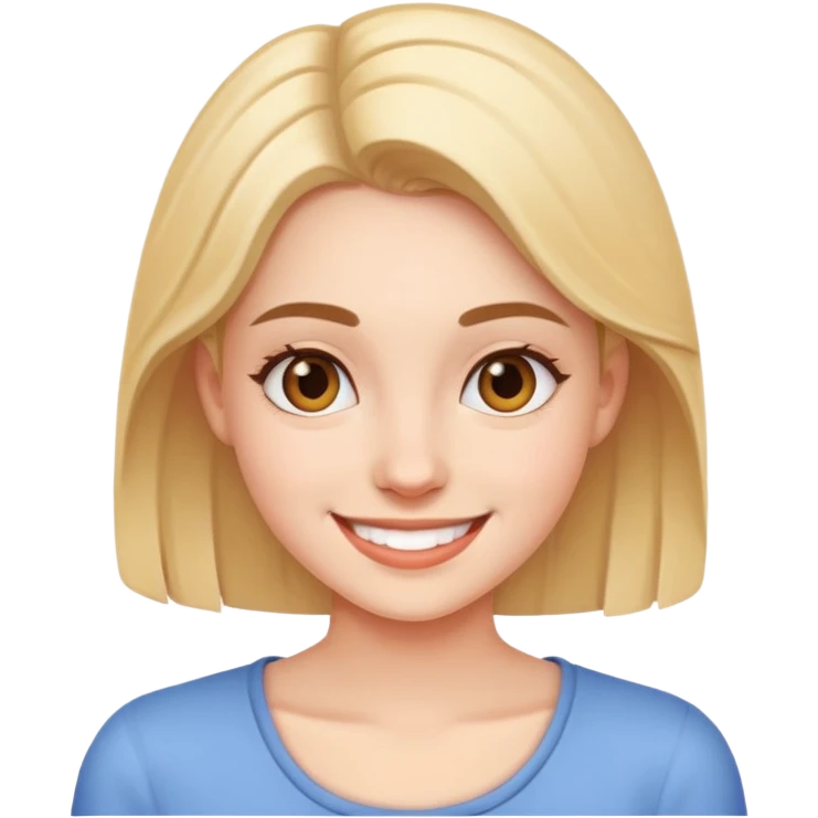 young adult woman with smile emoji