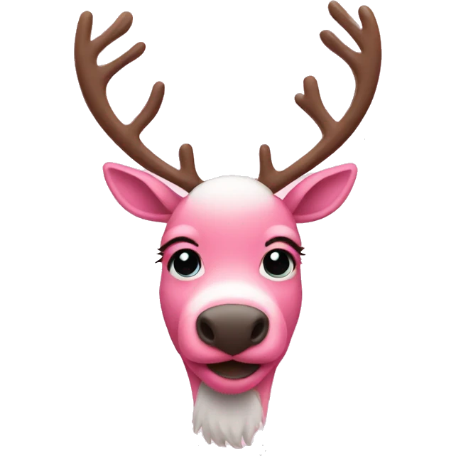 Pink reindeer  emoji