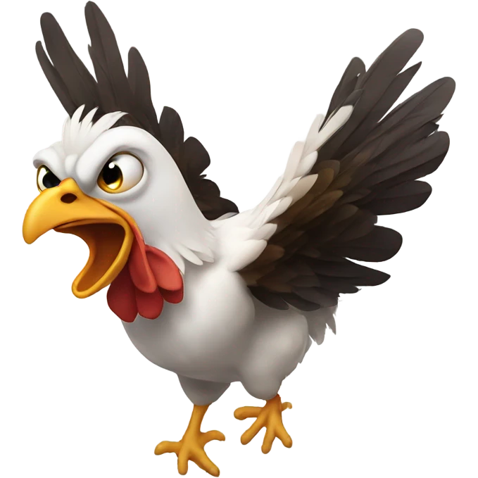 Chicken flying like an eagle emoji